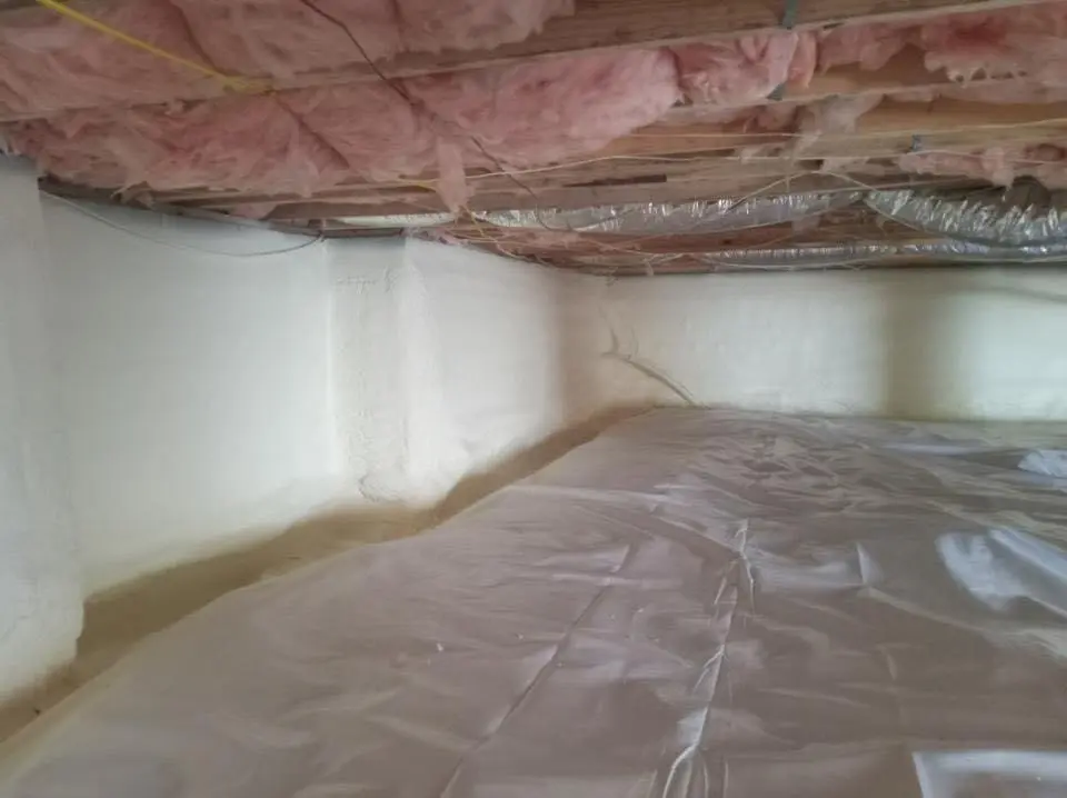 Crawl space encapsulation with closed-cell spray foam for Roof Waterproofing in Linwood